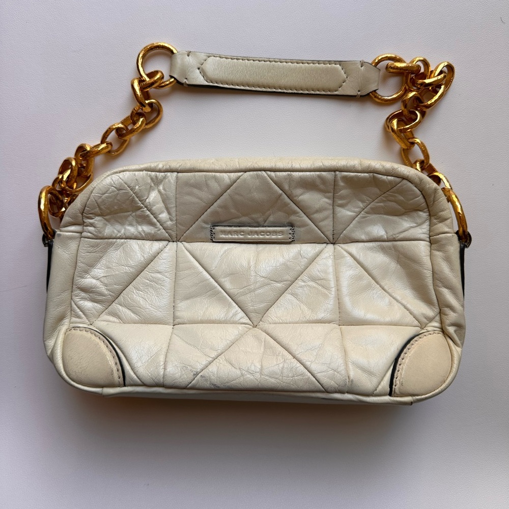 Marc Jacobs cream quilted bag with gold hardware